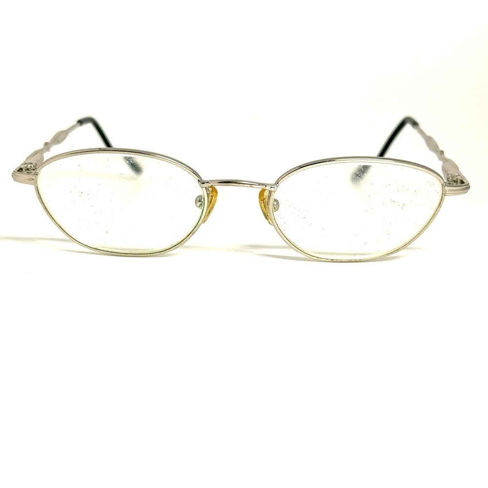 Parade 1488 Silver Black Oval Eyeglass Frames 50-18-140 Full Rim Metal